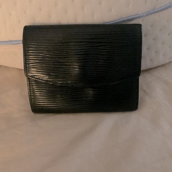 Authentic Black LV Epi Leather Card Coin Holder/Dust Bag - Picture 5 of 7